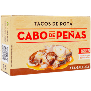 Tacos de pota Cabo de Peñas a la gallega